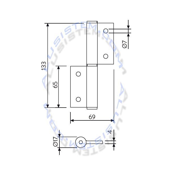 Bisagra De Plastico Negro Para Puerta Mosquitera