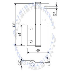 Bisagra de plastico negro para puerta mosquitera