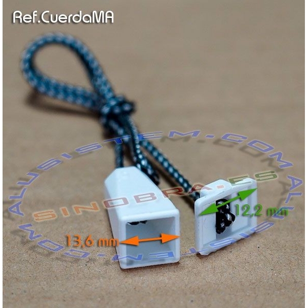 Ref. CuerdaMA - Cuerda para mosquitera con capucha cuadrada