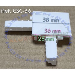 Ref. ESC36 - Juego de 4 escuadras (2 con rueda) para mosquitera corredera.