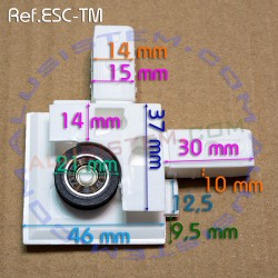 Juego de escuadras para mosquitera corredera de 46 mm