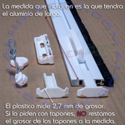 Perfil tirador de aluminio para mosquitera enrollable