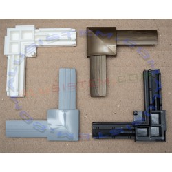 Juego de 4 escuadras para mosquitera fija de perfil curvo. Ref.ESC-FH