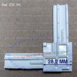 Juego de 4 escuadras para mosquitera fija de perfil curvo. Ref.ESC-FH