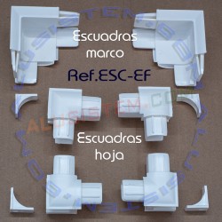 Ref.ESC-EF - Conjunto de escuadras de plastico para mosquitera abatible.