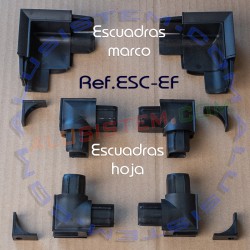 Ref.ESC-EF - Conjunto de escuadras de plastico para mosquitera abatible.