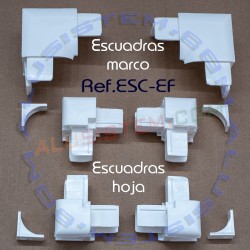 Ref.ESC-EF - Conjunto de escuadras de plastico para mosquitera abatible.
