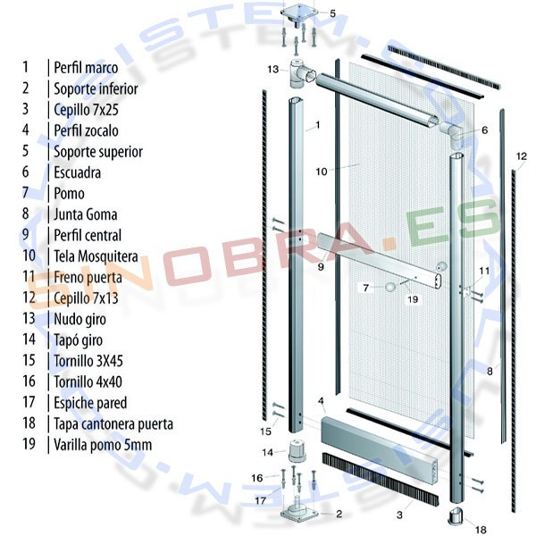 Croquis mosquitera sin marco